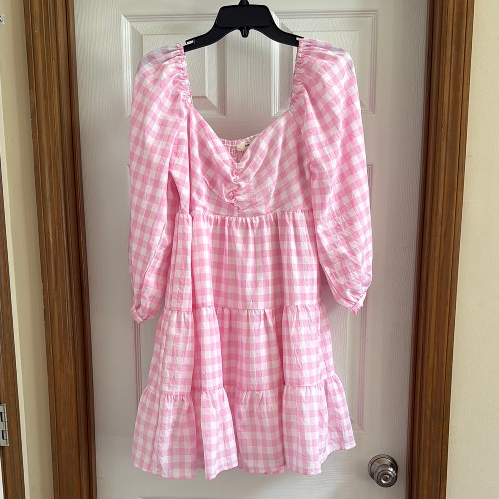 Entro Pink Gingham Mini Dress